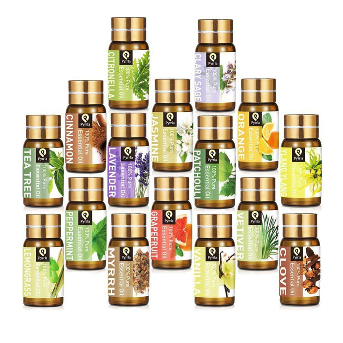 Pyrrla 5ML Pure Essential Oil Massage Humidifier Tea Tree Orange  Peppermint Eucalyptus Lemongrass Lavender Aromatherapy Oil